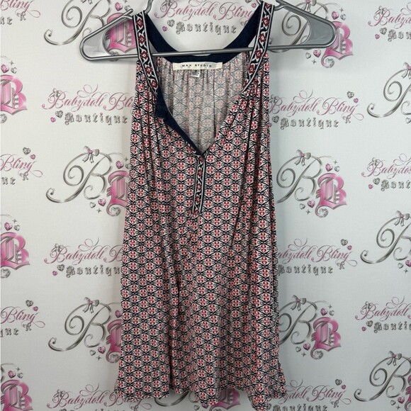 Max Studio Tops - Max Studio tank top red and Black Patterned Blouse paisley geometric floral